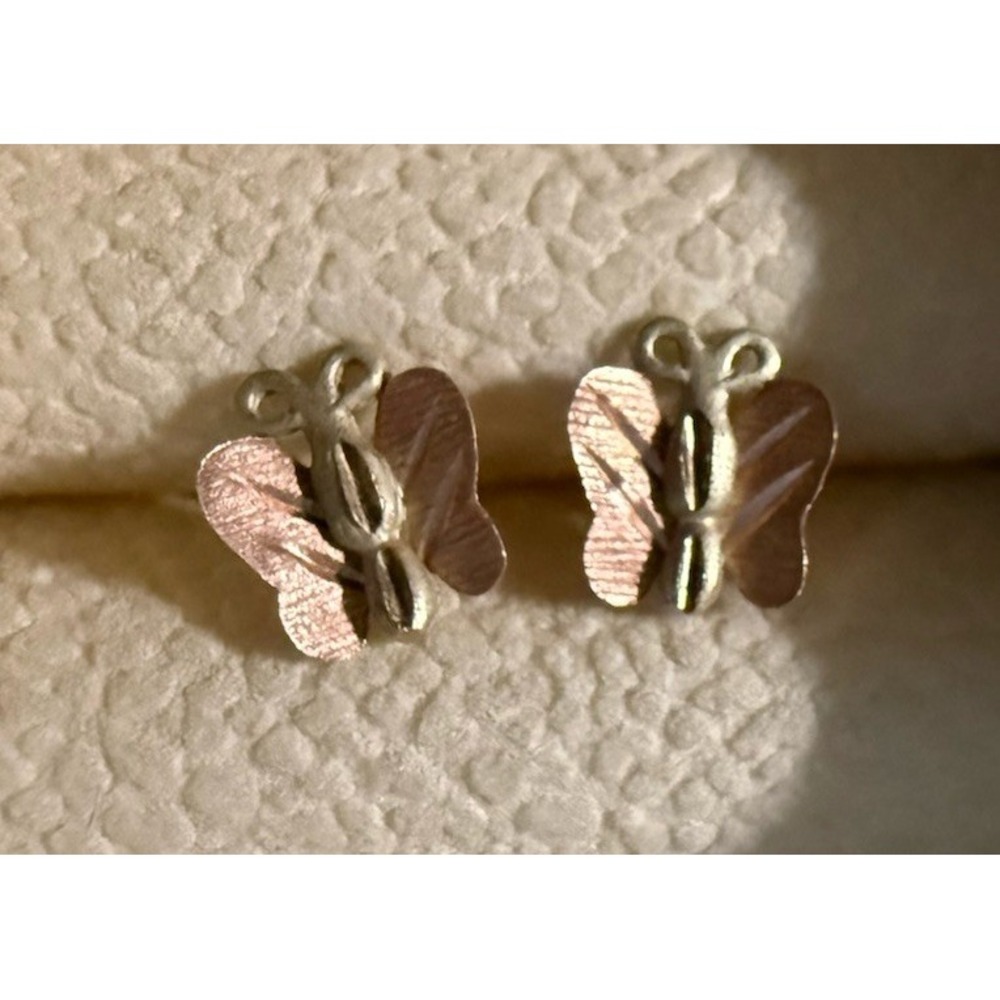 Black Hills Gold Butterfly Earrings Marked 14K 10K And CCO Dainty